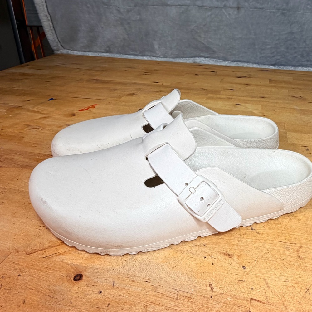 Birkenstock Boston EVA Clogs White Women Size 8 or 39 Made in Germany Waterproof - Picture 3 of 11